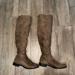 Francesca’s Suede Brown Over the Knee Boot 7